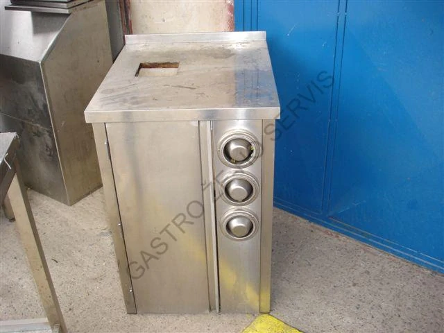 Nerezový stůl + 3x zásobník na kelímky 700x600x900