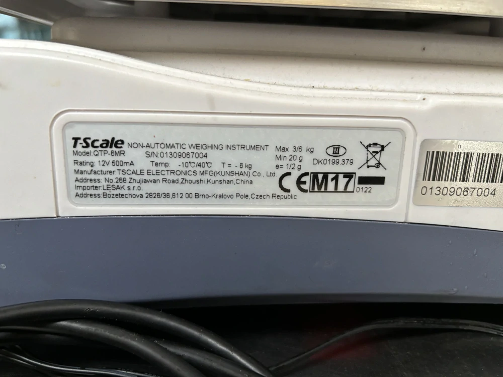 TSCALE - Obchodní váha s výpočtem ceny QTP-6 BMR ,3-6kg 