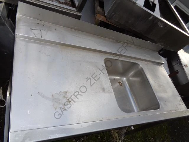 Vstupní stůl k myčce s roštovou policí,dřezem,ZL(450x450x250)  1440x735x900