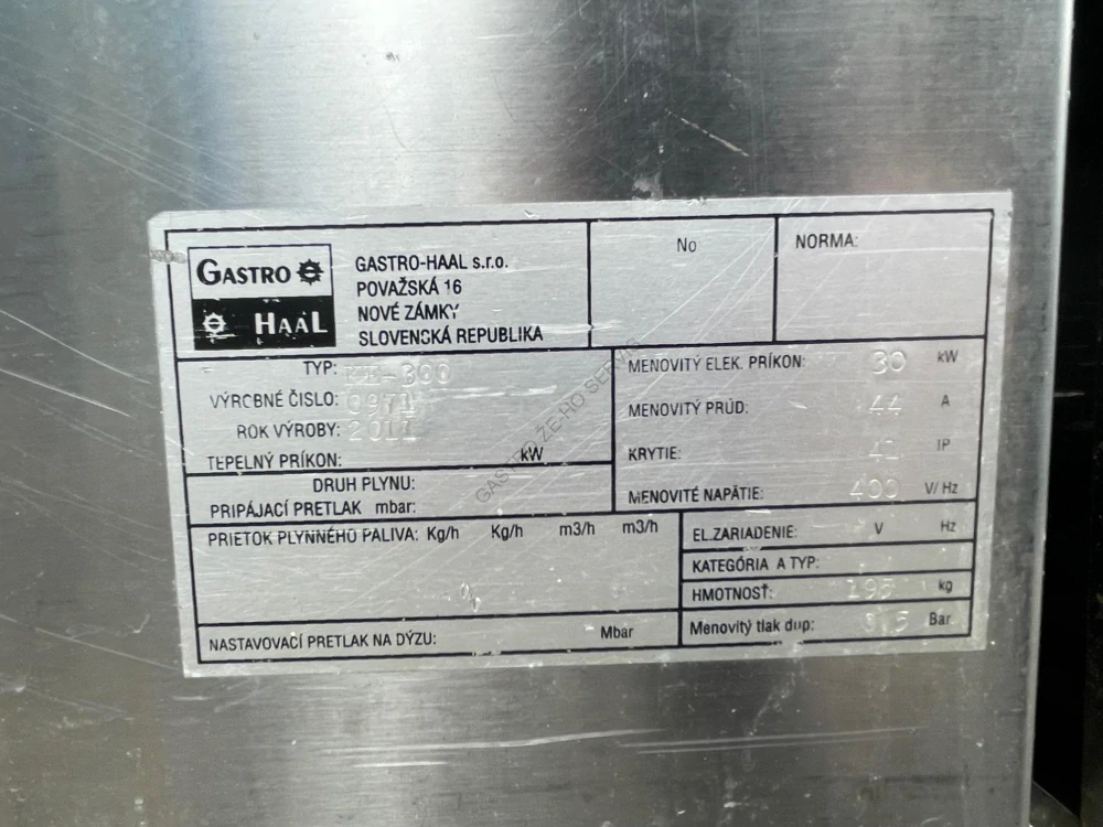 KE-300 Kotel el.,300l.,nepřímý ohřev,hranatý duplikátor  1400x900x900