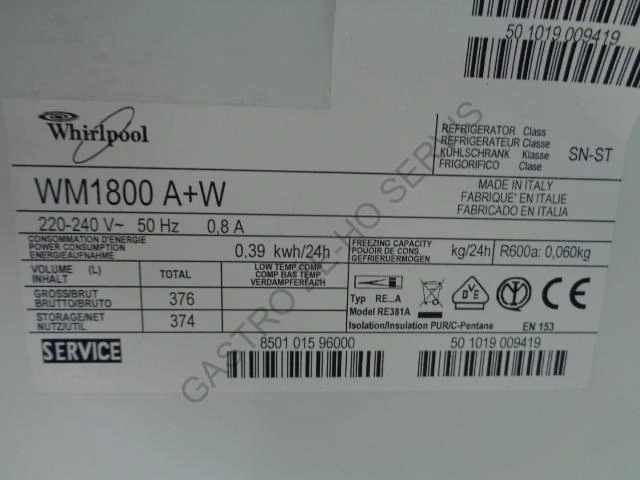 Chladnička WM 1800 A+W  600x560x1790