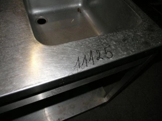 Stůl nerez s policí a dřezem vpravo ZL+LL  1600x700x850