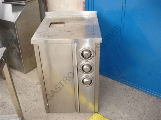 Nerezový stůl + 3x zásobník na kelímky 700x600x900