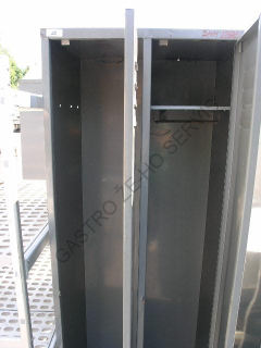 Šatní dvouskříňka - plechová,šedá  630x500x1850