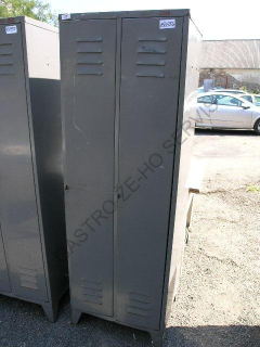 Šatní dvouskříňka - plechová,šedá  630x500x1850