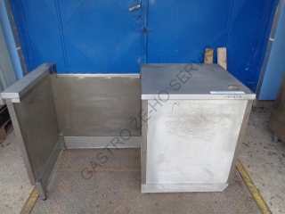 Stůl na pokladnu - nerez  1540x700x900