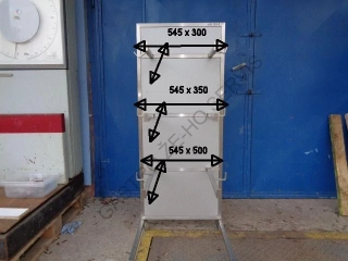 Vozík pojízdný pro uložení tří košů - atyp  600x625x1520