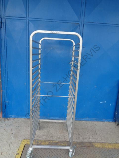 Vozík na tácy - nerez,pojízdný,18x zásuv (vnitřní rozměr 535x660)  590x670x1700