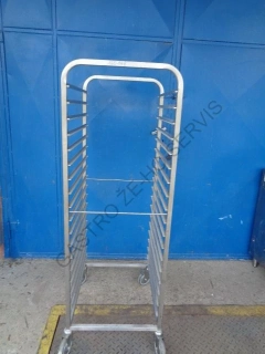 Vozík na tácy - nerez,pojízdný,18x zásuv (vnitřní rozměr 535x660)  590x670x1700