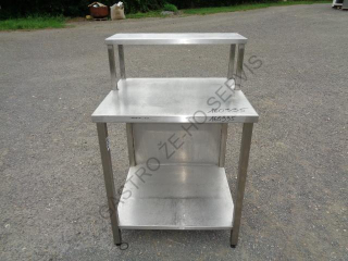 Stůl - nerez s policí,nástavbou,opláštění zadní strany  (800x700x900/1190)