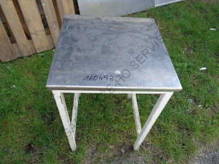 Stůl - nerez deska,železné nohy  500x500x760