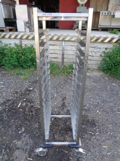 Vozík na tácy a sklo - nerez,pojízdný,15x zásuv  (vr. 355x490) 420x500x1600