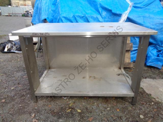 Stůl - nerez s policí,zadní opláštění ATYP  (1200x700x850