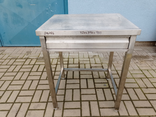 Stůl - nerez s trnoží a zásuvkou  720x590x900