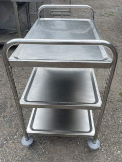 Vozík - nerez,3x prolisovaná police,pojízdný  850x530x935