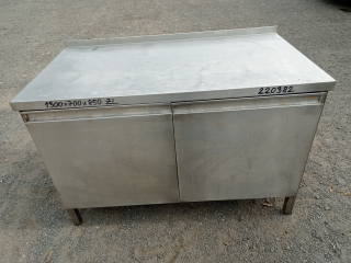 Pracovní stůl - nerez,uzavřený,křídlová dvířka,ZL  1300x700x850