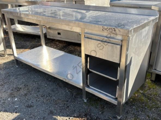 Pracovní stůl - nerez s policí,3x zásuvka vpravo,ZL  1800x600x870