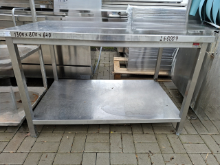 260007 Nerez stůl s policí , ZL 1300x800x840