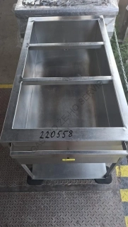 220558 Ohřívací vana 3x GN1/1 - EKG-3,nerez s policí,ovládání na kratší straně,pojízdná  