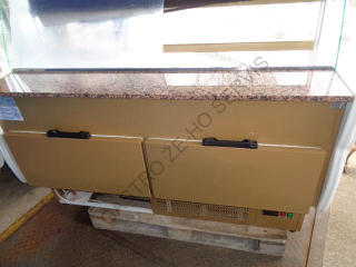 Chladící vitrína - Nugatti 160,bílo zlatá vč. neutrálního pultu  1600x970x1340