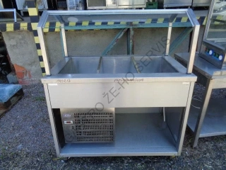 Chlazená vana CPH-3,nerez,3x GN 1/1,dechová clona,police,oplechování 1145x700x900/1350