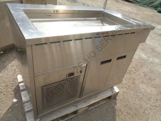 Chladící vana 3x GN1/1 - nerez,dvířka,agregát vlevo 1260x800x900