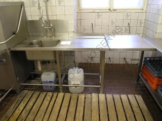 Vstupní stůl k myčce 1400x700x870mm se sprchou + přídavný stůl 600x700mm