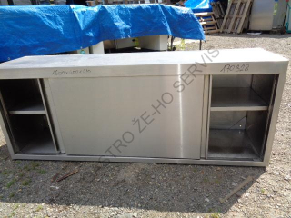 Skříňka - nerez s dvířky a policí,závěsná  1600x400x610