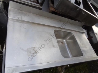 Vstupní stůl k myčce s roštovou policí,dřezem,ZL(450x450x250)  1440x735x900