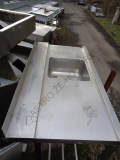 Vstupní stůl k myčce s roštovou policí,dřezem,ZL(450x450x250) 1440x735x900