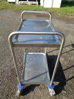 Vozík servírovací - nerez,2x police  420x620x850