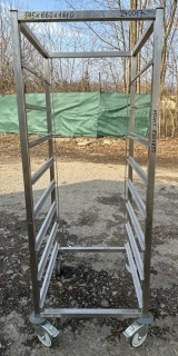 Vozík na tácy - nerez,pojízdný,8x zásuv (530x650)  595x660x1610