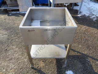 Ohřívací vana  - nerez,pojízdná s policí  650x620x920