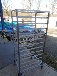 Vozík na tácy - nerez,12x zásuv (505x680)  560x720x1640