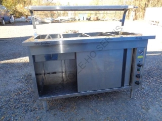 Výdejní stůl s ohřevem kombinovaný 4x GN 1/1 + vyhř. prostor,dechová clona  1400x800x900