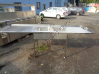 Dvoudřez - nerez,ZLPL,úkos (2x 400x400x200)  2680x750x900